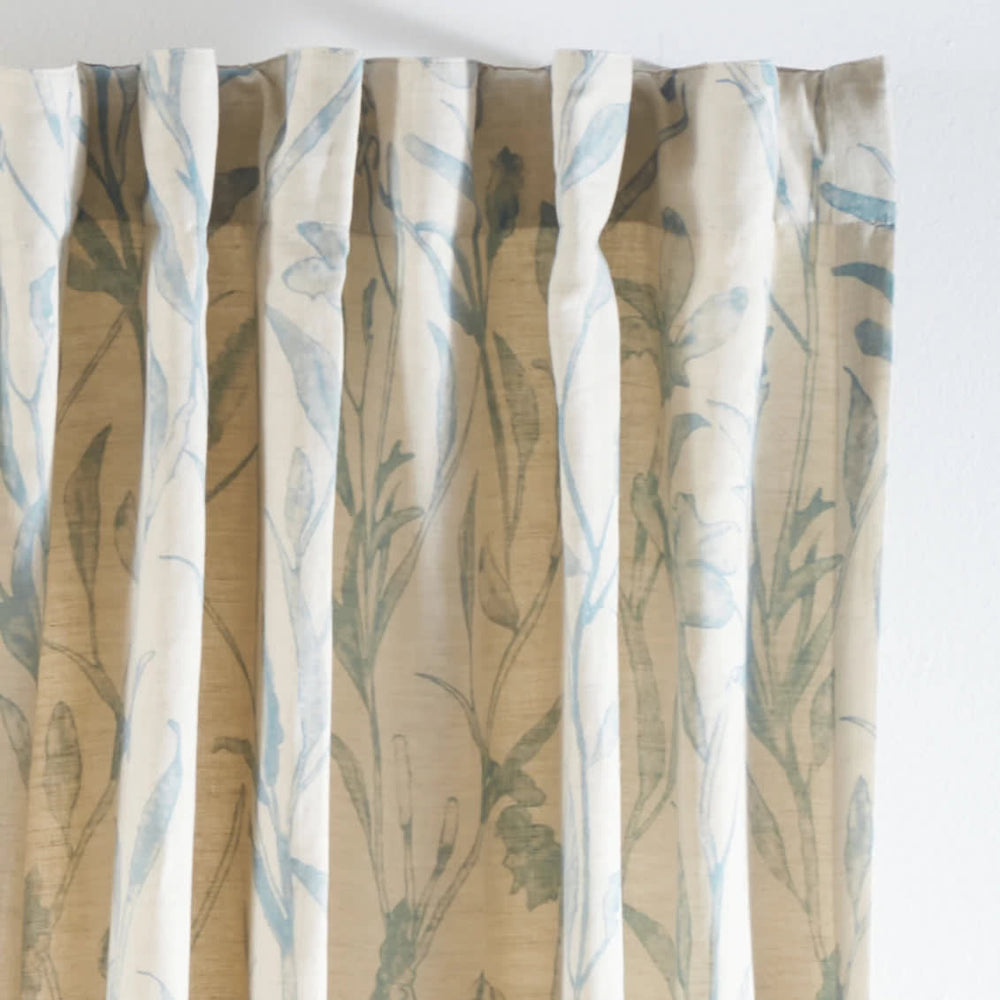 Margot Linen Curtain Panel | Pewter Blue
