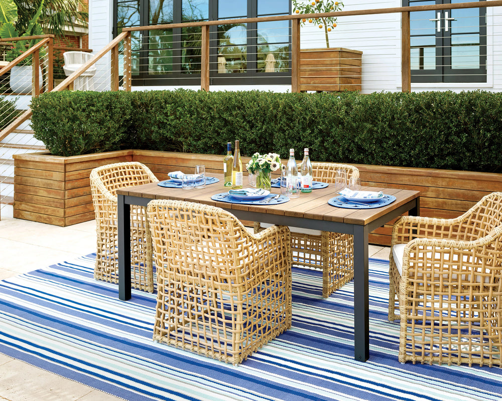 Skyler Stripe Handwoven Indoor/Outdoor Rug | Blue