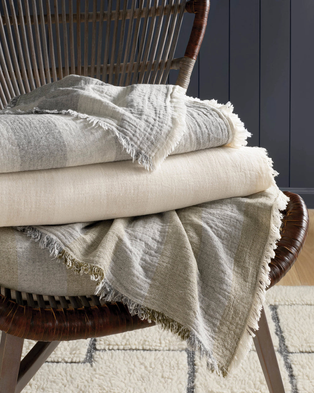 Langham Throw | Granite