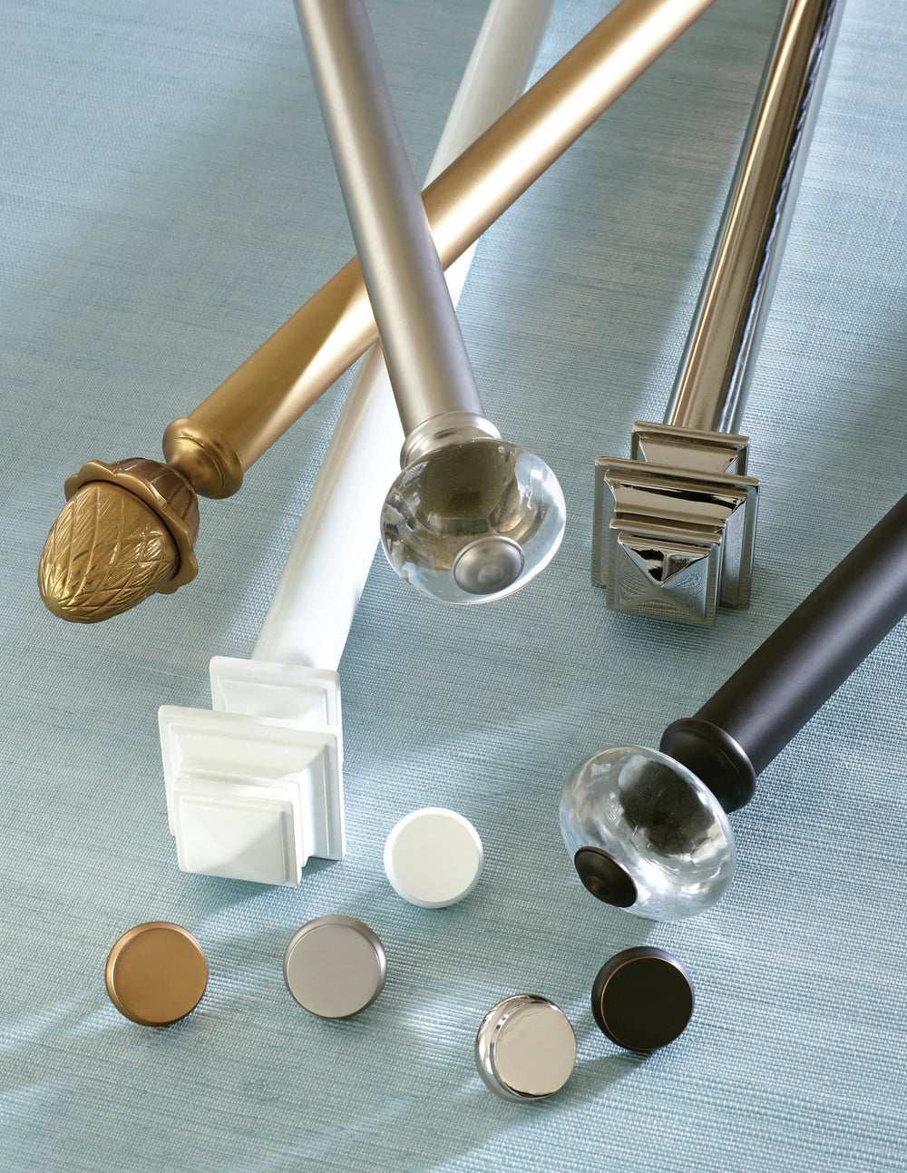 End Cap Finials | Satin Nickel