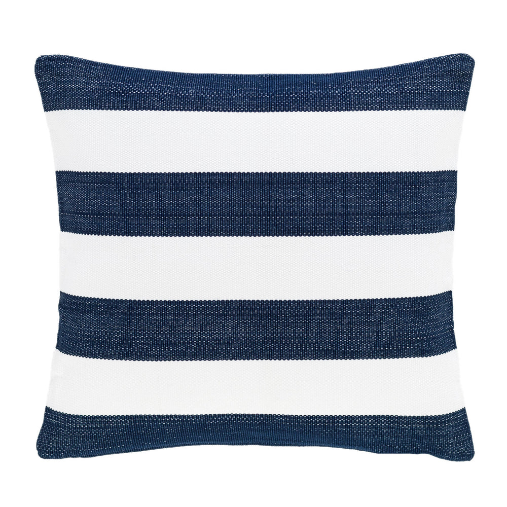 Catamaran Stripe Indoor/Outdoor Decorative Pillow | Navy/White