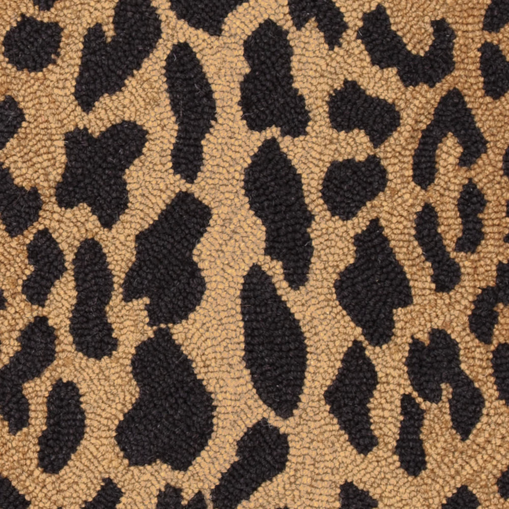 Leopard Hand Micro Hooked Wool Rug Swatch | Brown