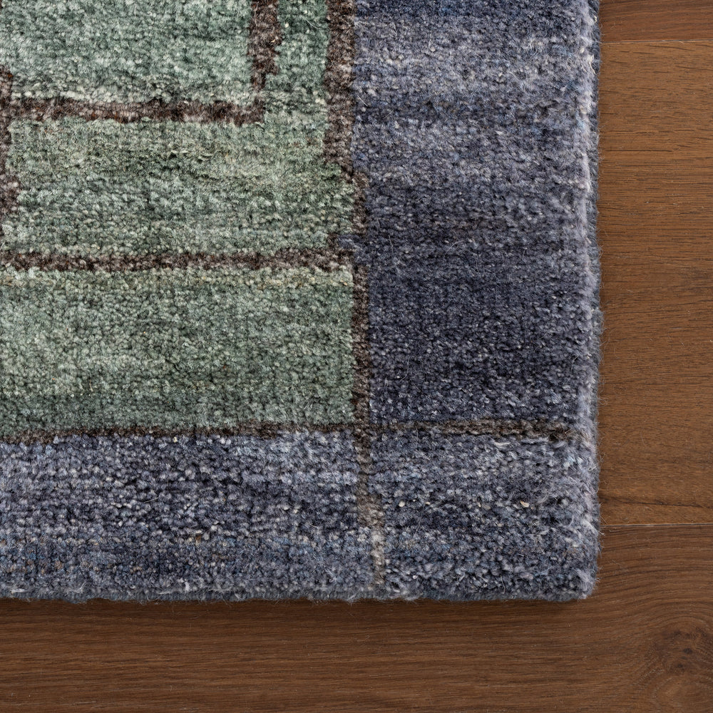 Ramila Modern Bordered Rug | Blue