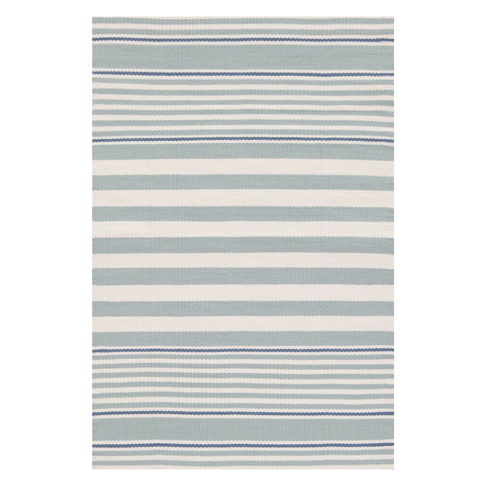 Rugby Stripe Handwoven Indoor/Outdoor Rug | Light Blue