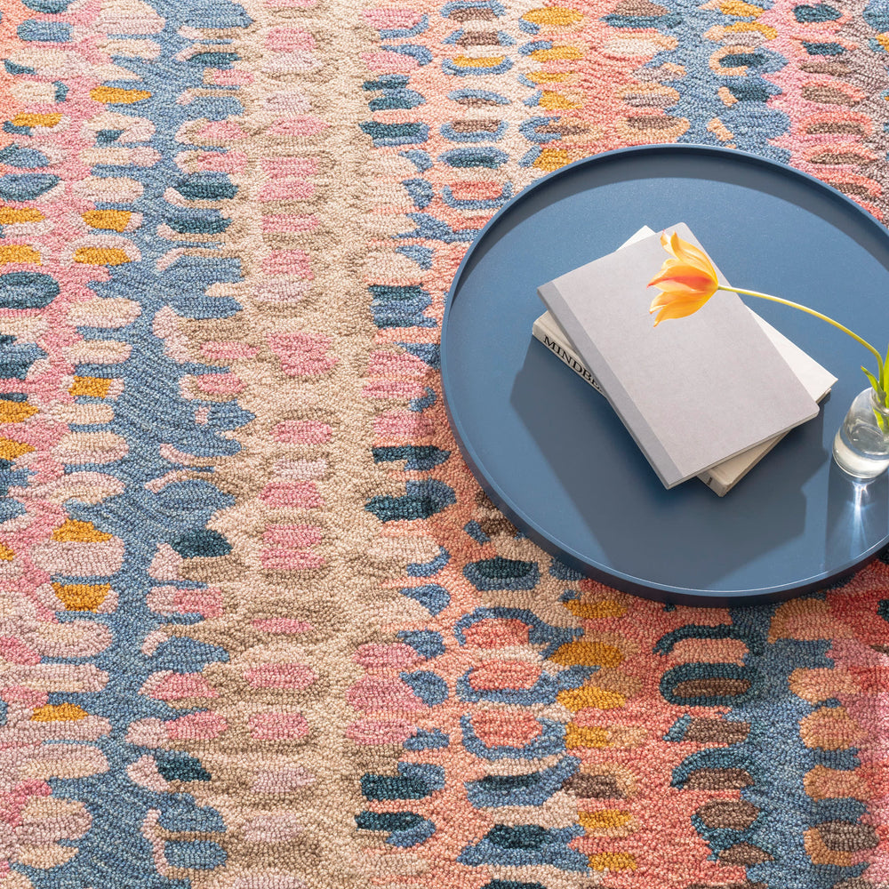 Paint Chip Hand Micro Hooked Wool Rug | Coral