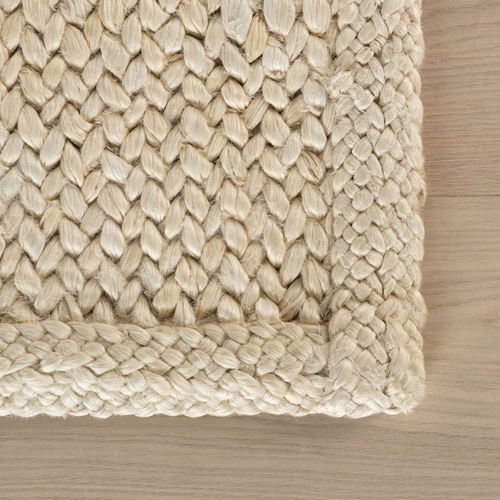 Thale Textured Handmade Jute Rug | Bleach