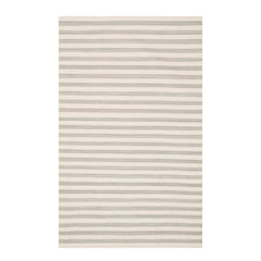 Ladder Stripe Handwoven Wool Rug | Grey/Ivory