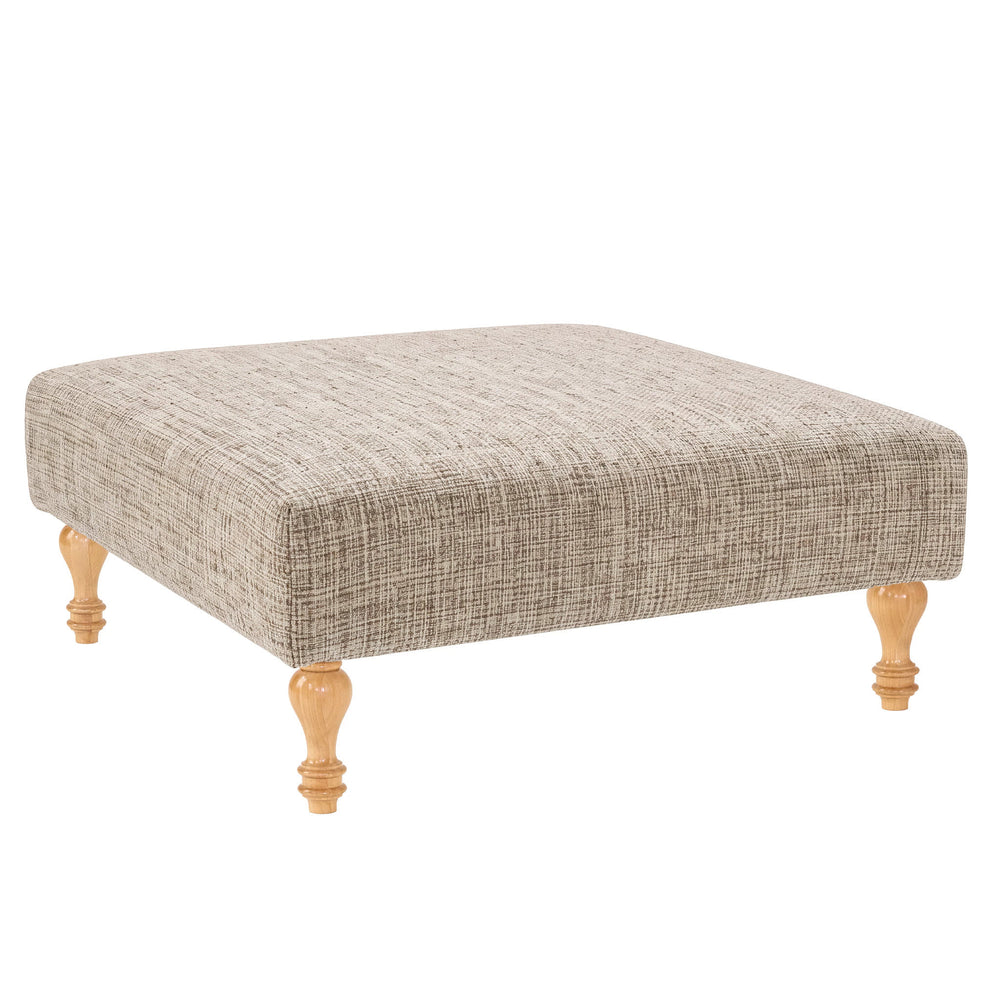 Marled Rug Ottoman | Brown