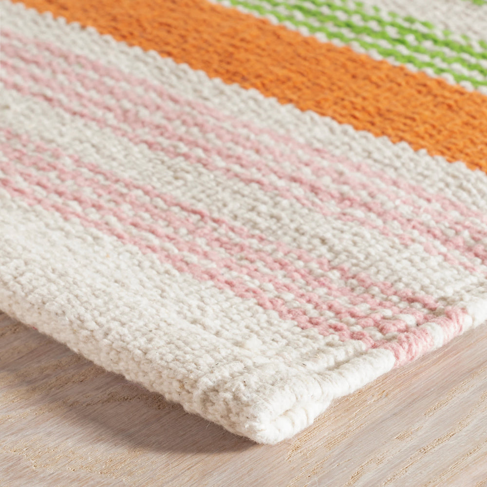 Wavy Stripe Handwoven Cotton Rug | Spring