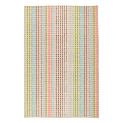 Ana Ticking Machine Washable Rug | Aqua