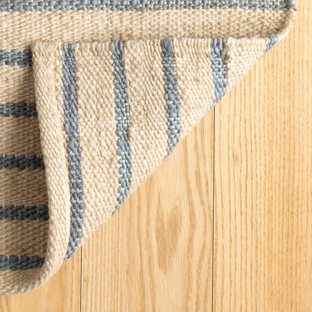 Moana Stripe Handwoven Jute Rug | Blue