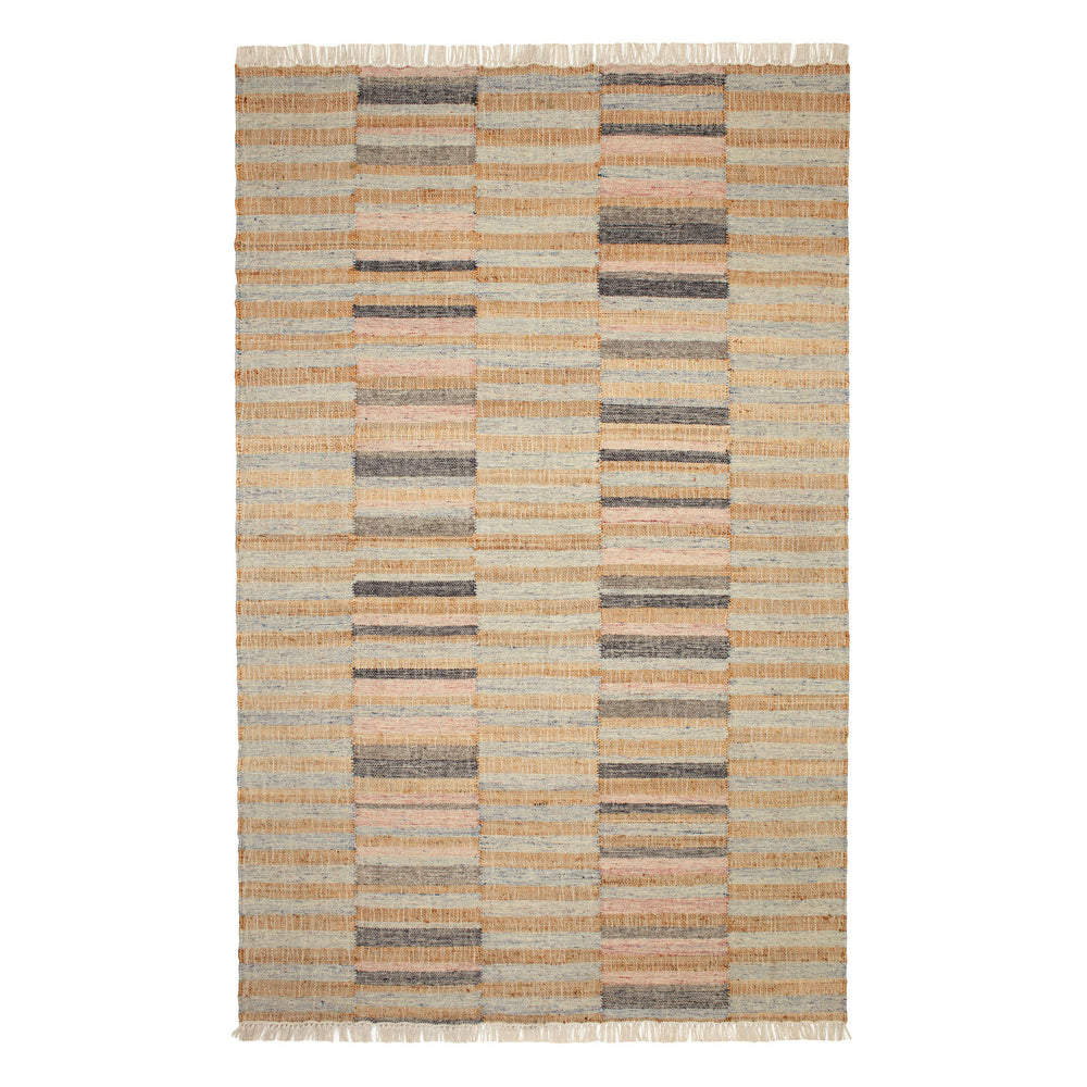 Ravel Stripe Handwoven Wool Rug | Blue