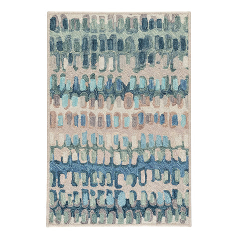 Paint Chip Hand Micro Hooked Wool Custom Rug | Blue