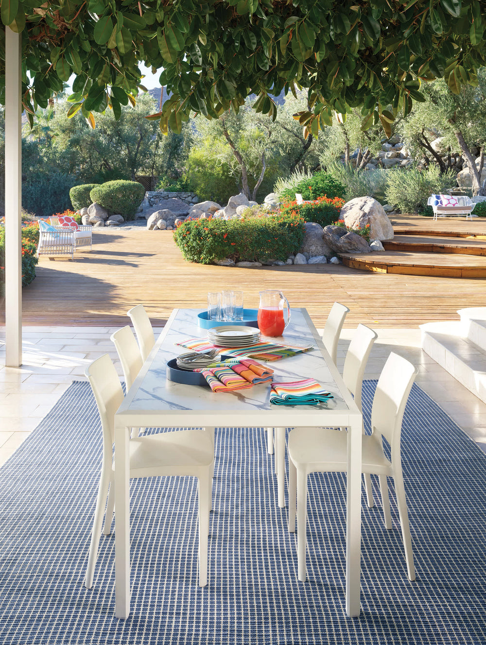 Gridiron Handwoven Indoor/Outdoor Rug | Denim