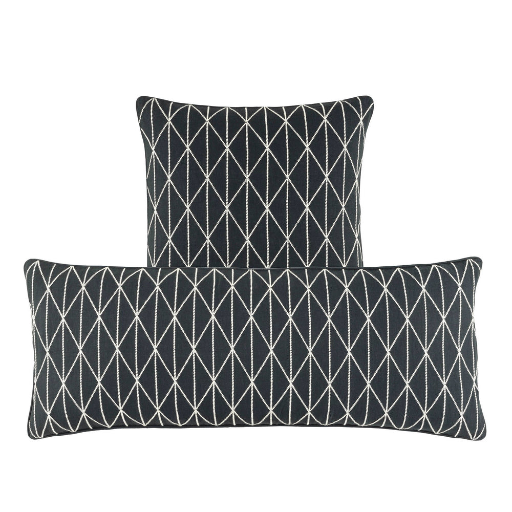 Adger Embroidered Decorative Pillow Cover | Granite