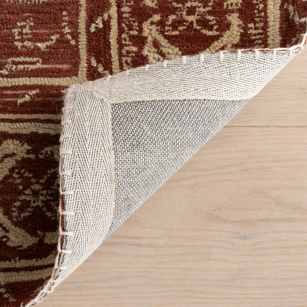 Quenl Vintage Handmade Wool Rug | Red