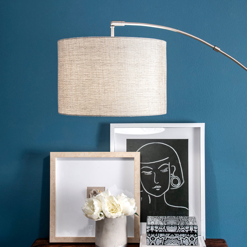 69-inch Arched Marble Rod Floor Lamp | Silver