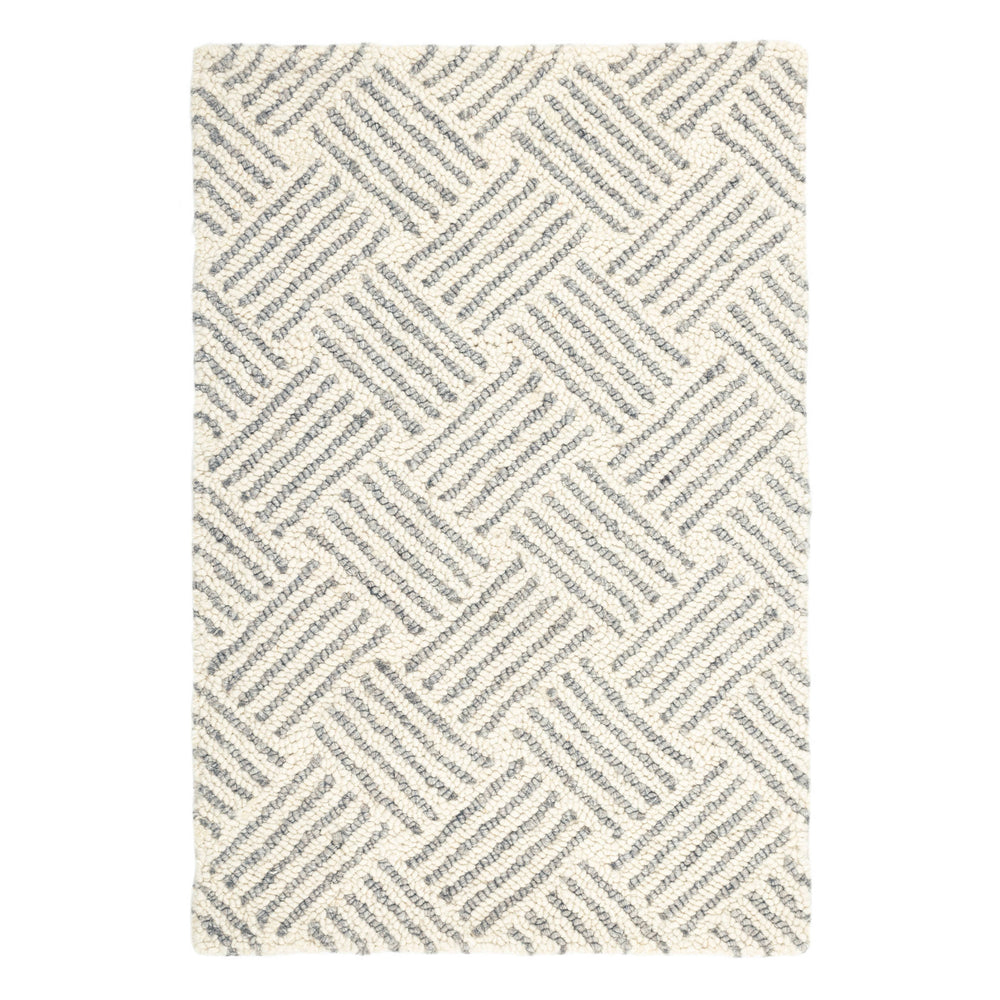 Layers Hand Hooked Wool Rug | Grey