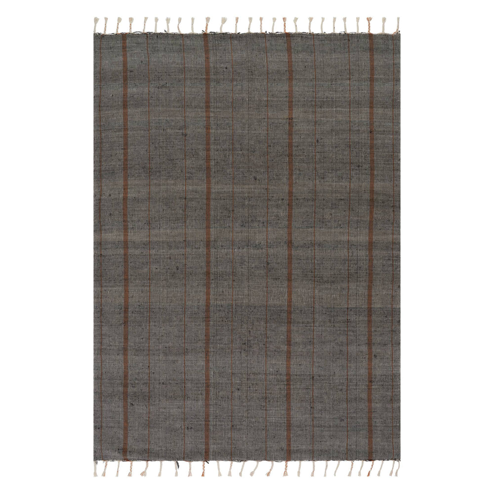 Nare Striped Handmade Cotton Rug | Grey