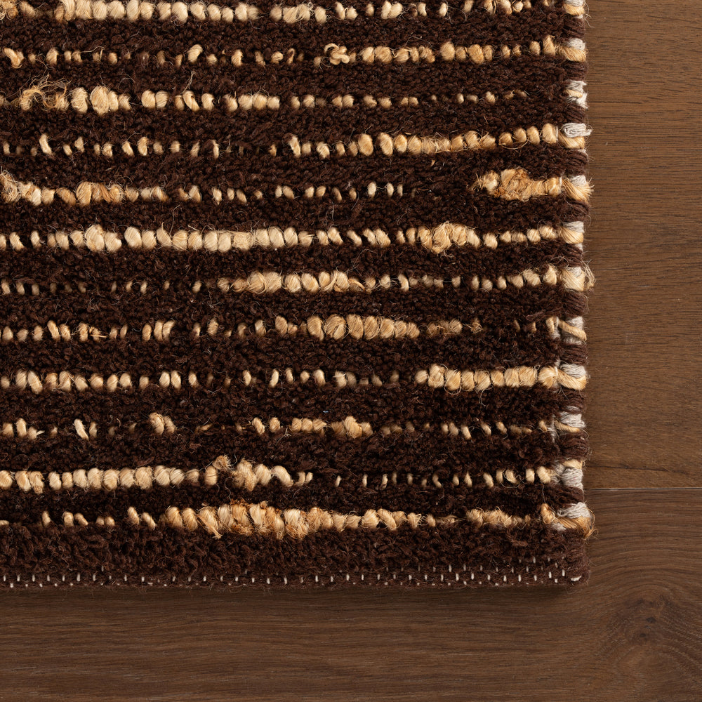 Vicart Modern Striped Bohemian Rug | Brown