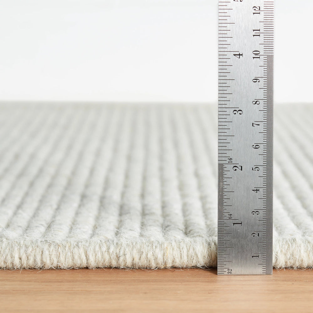 Warren Ticking Woven Wool Custom Rug | Silver
