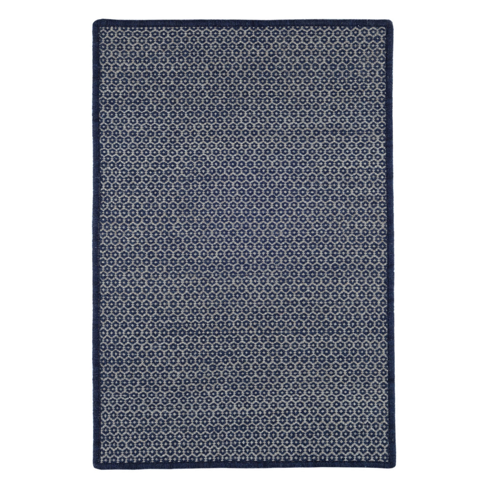 Honeycomb Handwoven Wool Custom Rug | Indigo/Grey