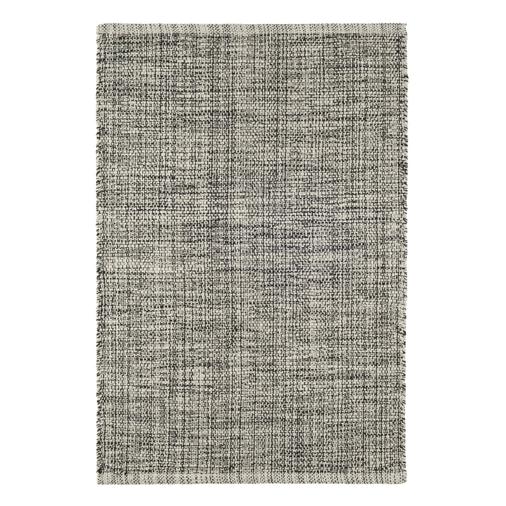 Marled Handwoven Cotton Rug | Black
