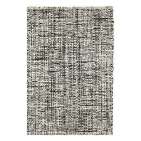 Marled Handwoven Cotton Rug | Black