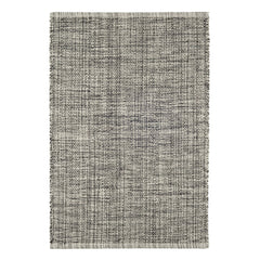 Marled Handwoven Cotton Rug | Black