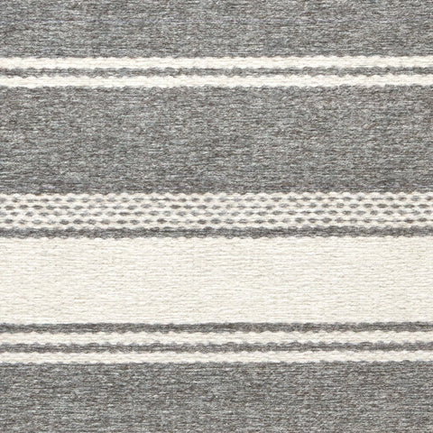 Bowman Stripe Machine Washable Rug Swatch | Grey