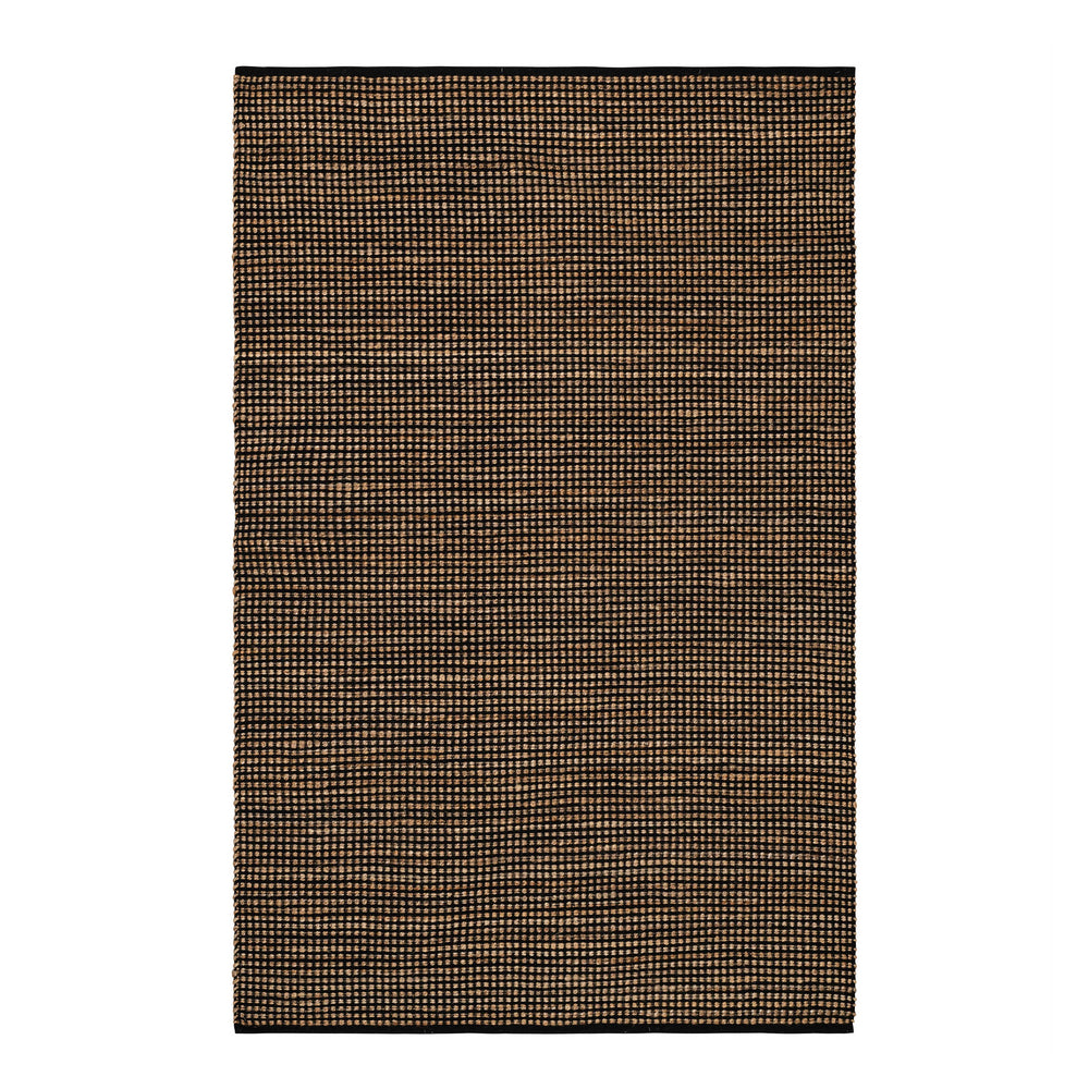 Gravel Handwoven Jute Rug | Black/Natural