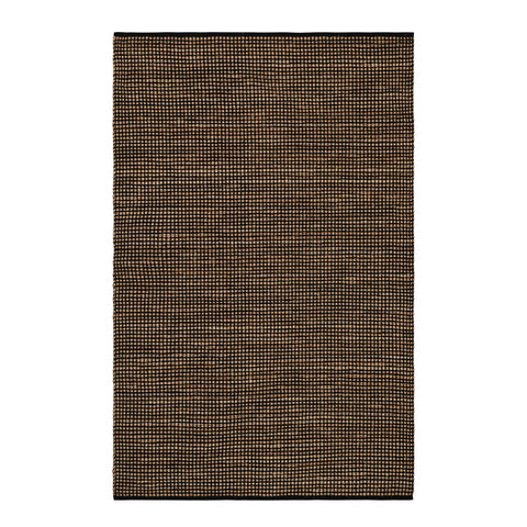 Gravel Handwoven Jute Rug | Black/Natural