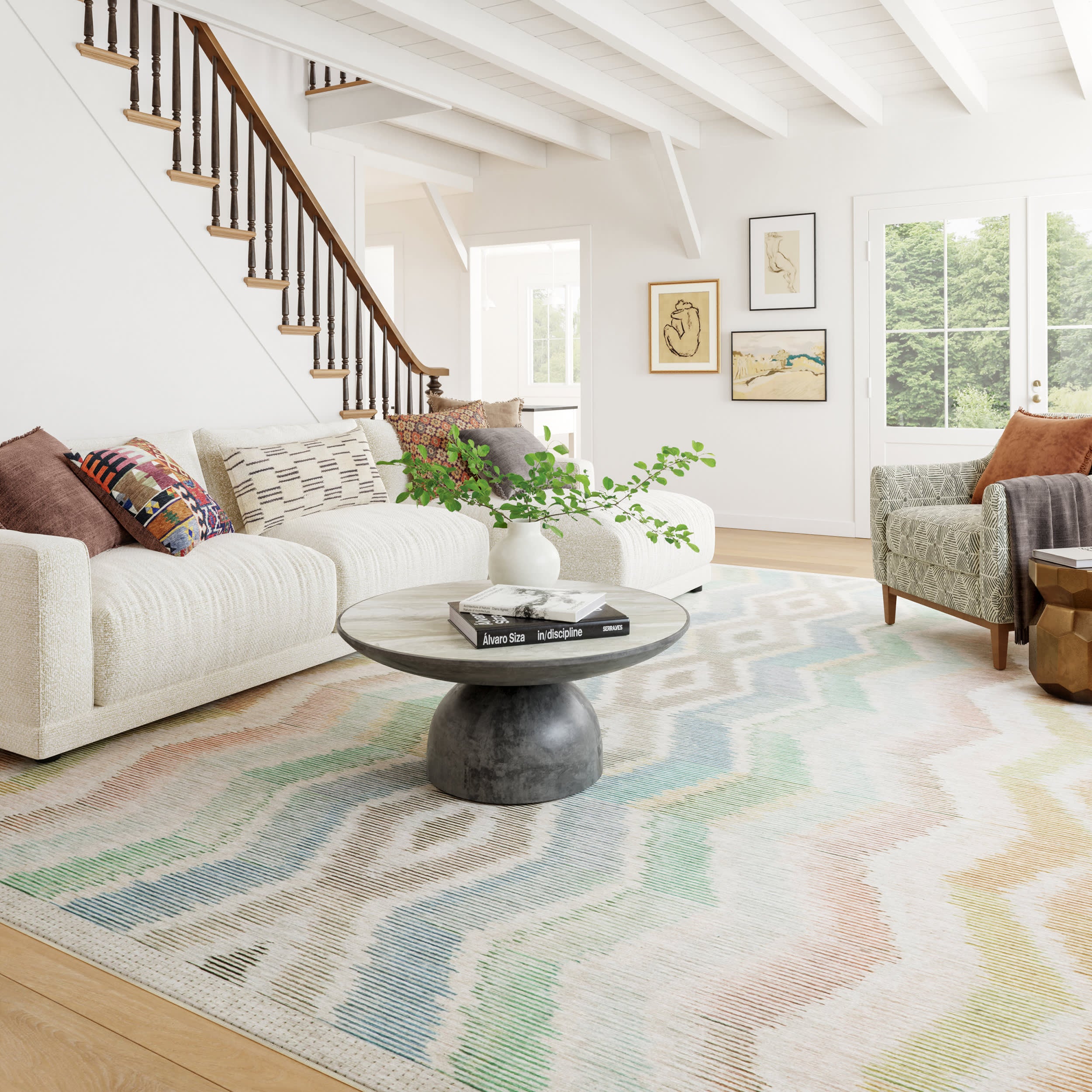 Chevron Machine Washable Rug | Multi – Annie Selke