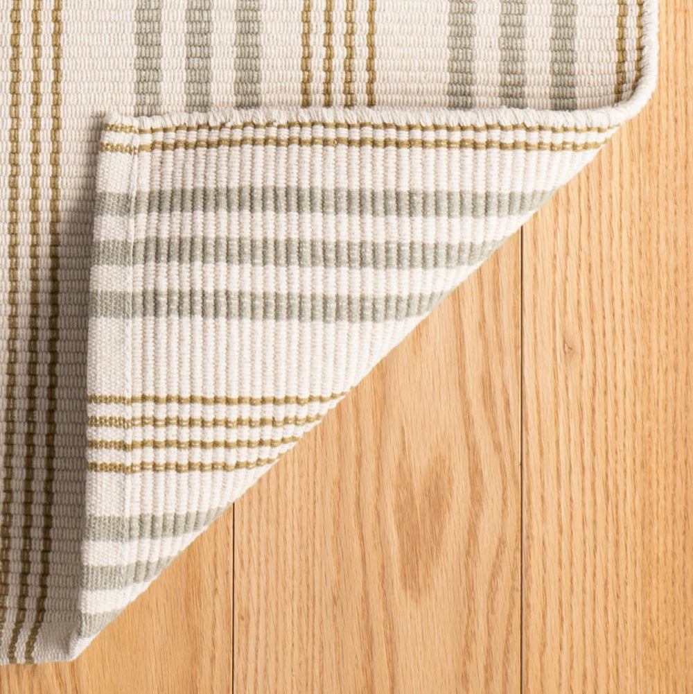 Olive Branch Handwoven Cotton Rug | Neutral