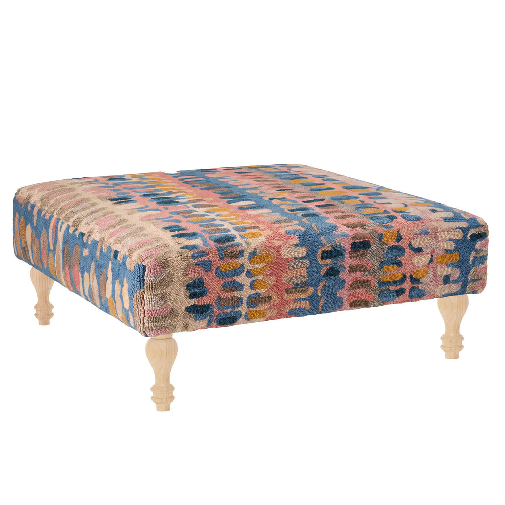 Paint Chip Rug Ottoman | Coral