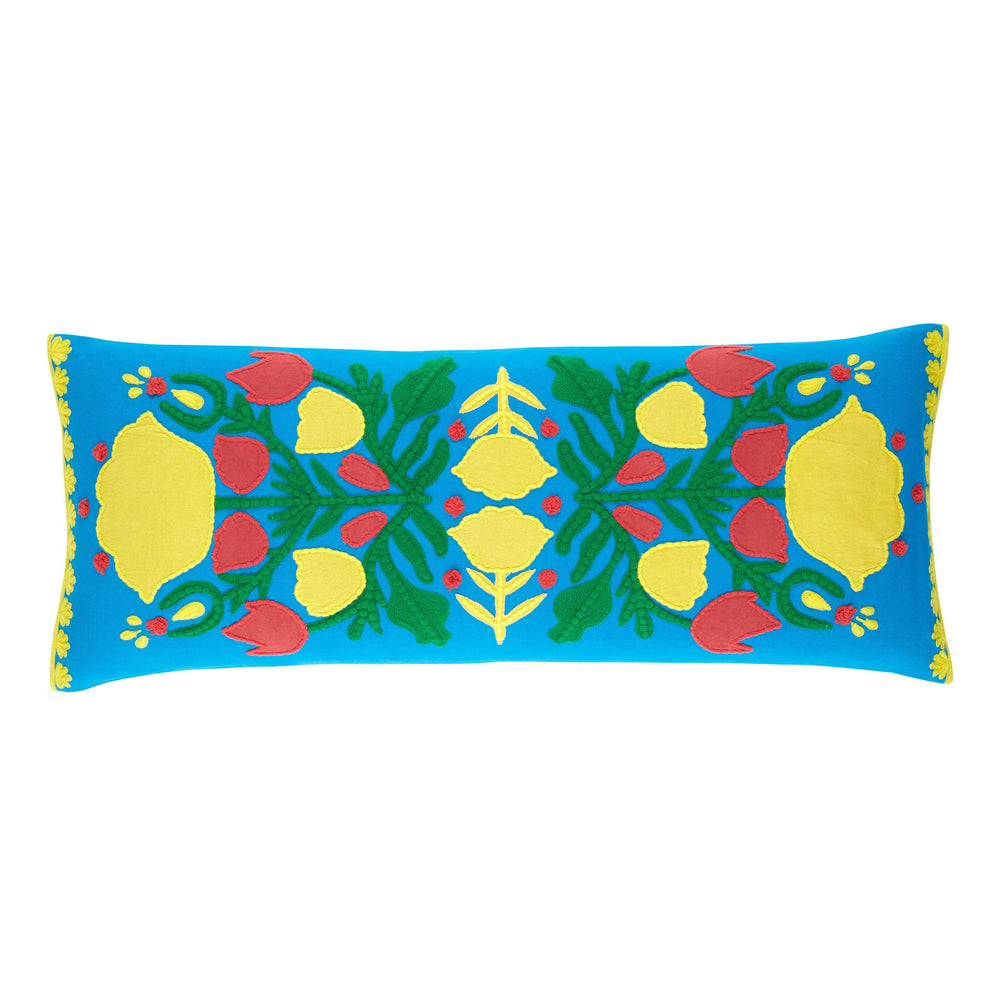 Kris Applique Decorative Pillow Cover | Blue