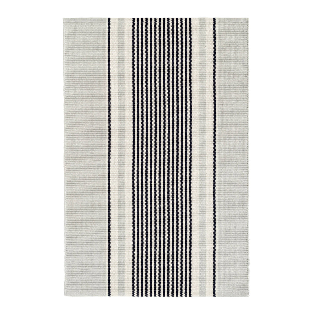 Gunner Stripe Handwoven Cotton Rug | Blue