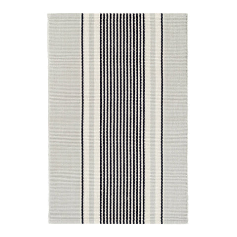 Gunner Stripe Handwoven Cotton Rug | Blue