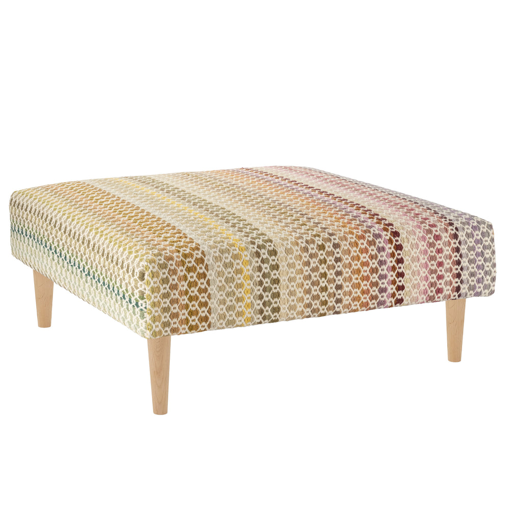 Poppy Multi Custom Rug Ottoman | Multi