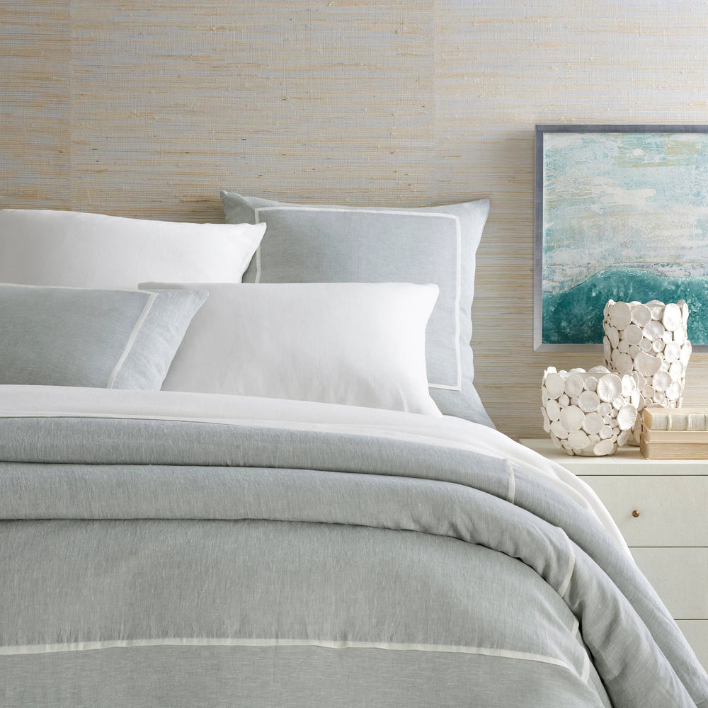 Keaton Linen Duvet Cover | Sky