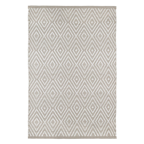 Diamond Handwoven Indoor/Outdoor Rug | Platinum/White