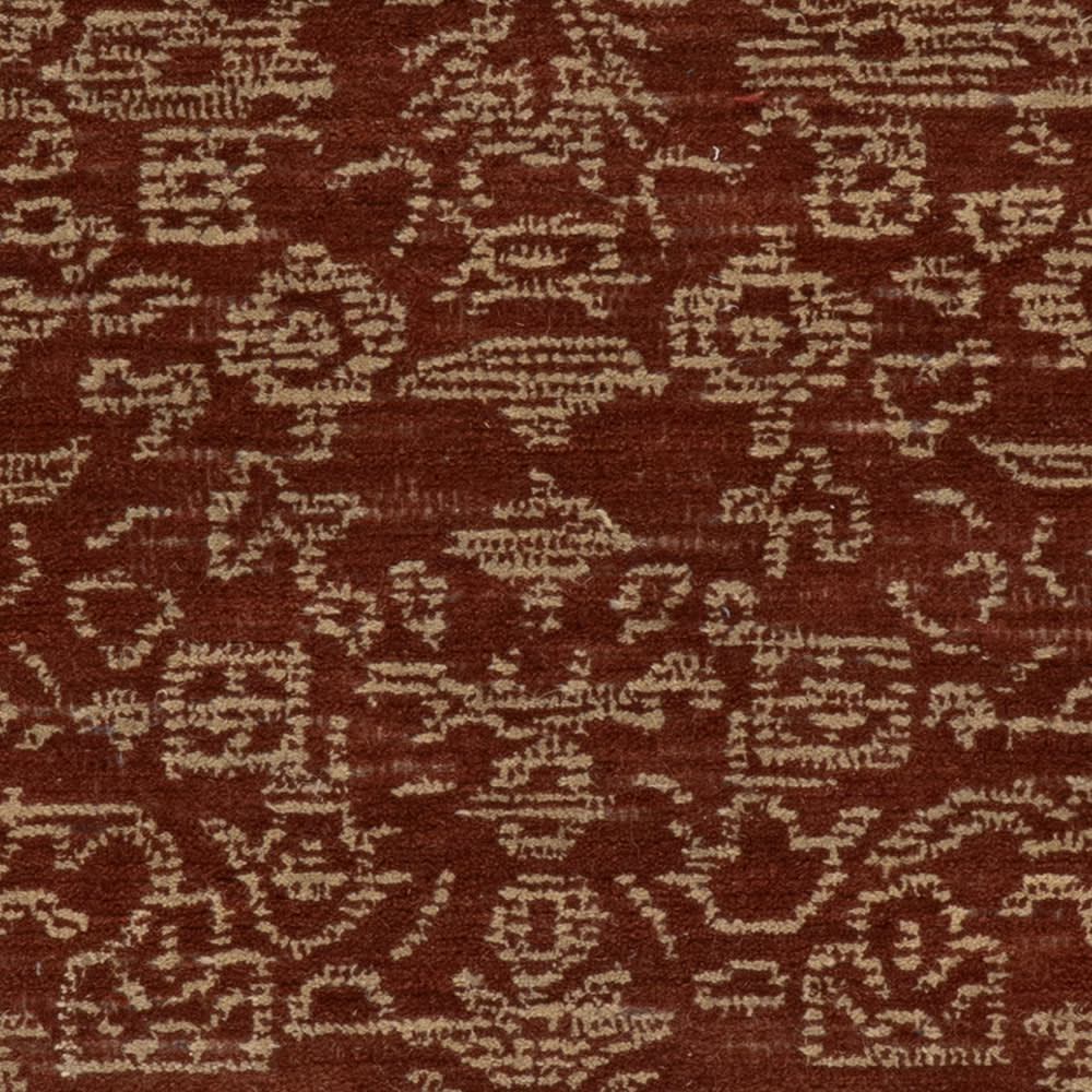 Quenl Vintage Handmade Wool Rug Swatch | Red