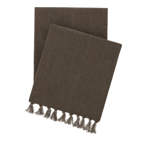 Evelyn Linen Throw | Mushroom
