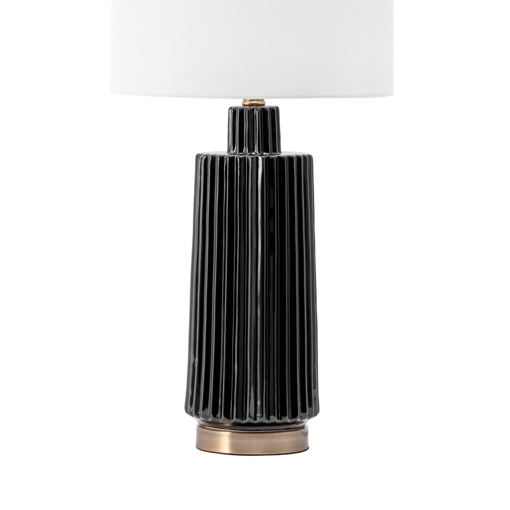 31-inch Fluted Ceramic Block Table Lamp | Black