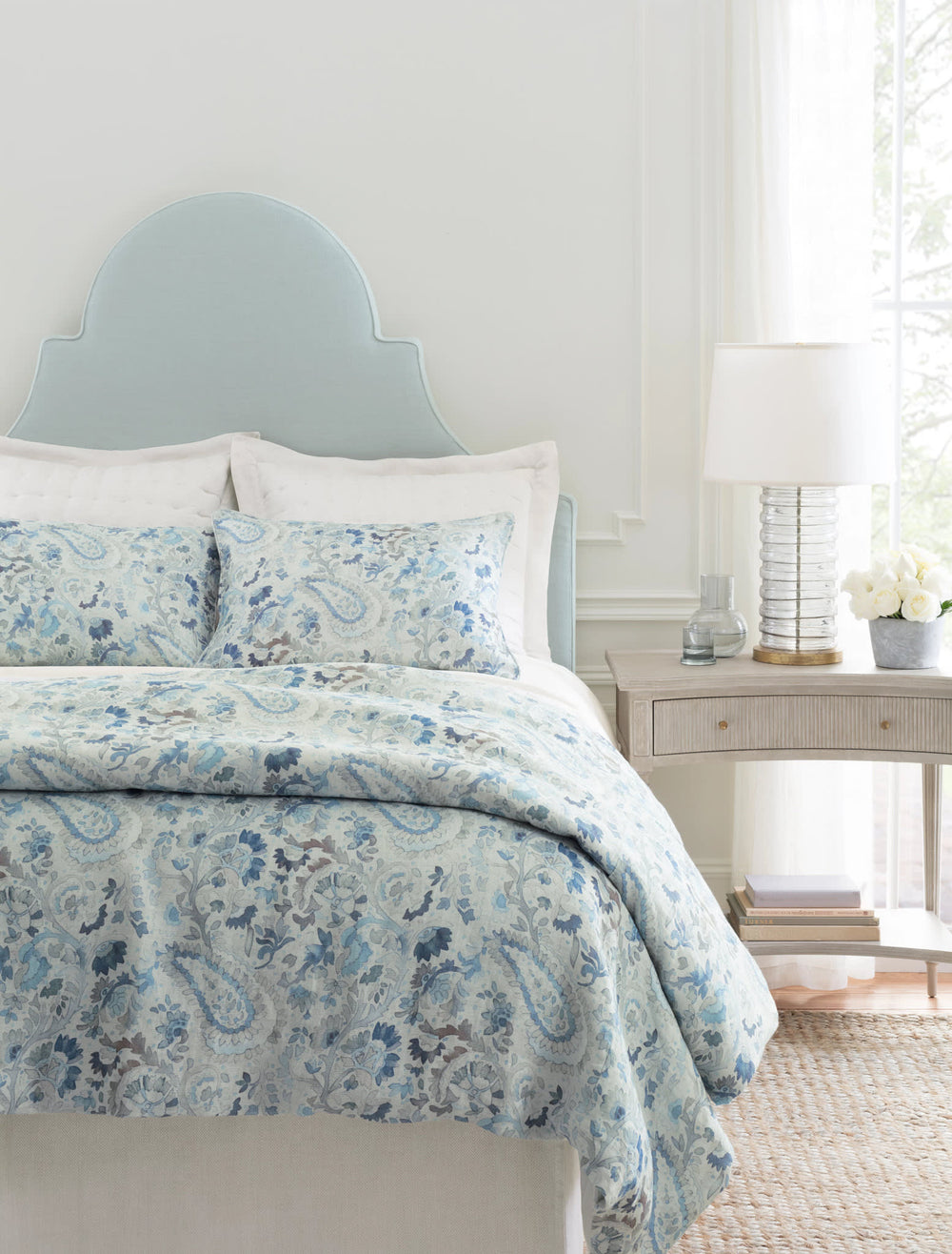 Ines Linen Duvet Cover | Blue