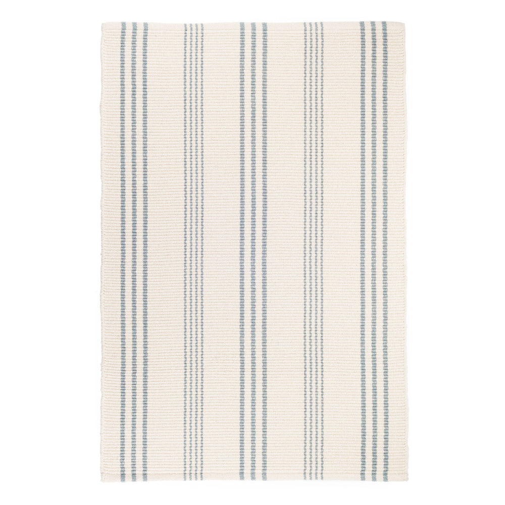 Swedish Stripe Handwoven Cotton Rug | Blue