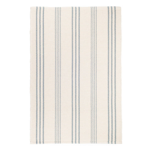 Swedish Stripe Handwoven Cotton Rug | Blue