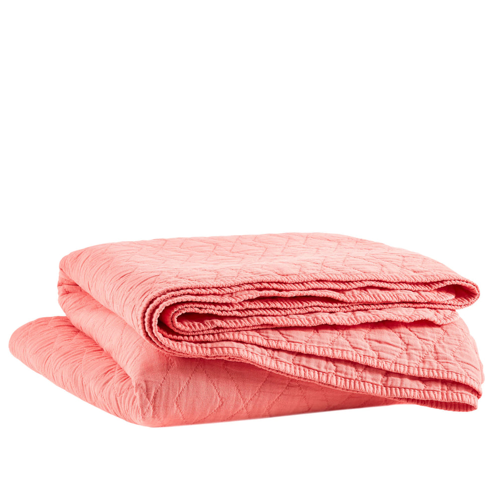 Birdie Quilted Coverlet | Coral