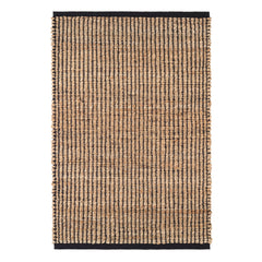 Gridwork Handwoven Jute Rug | Black