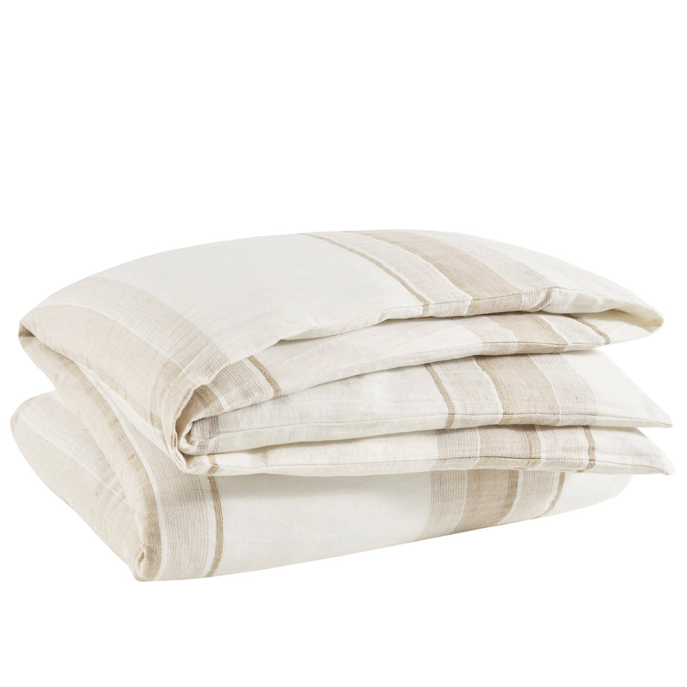 Napa Stripe Linen Duvet Cover | Natural